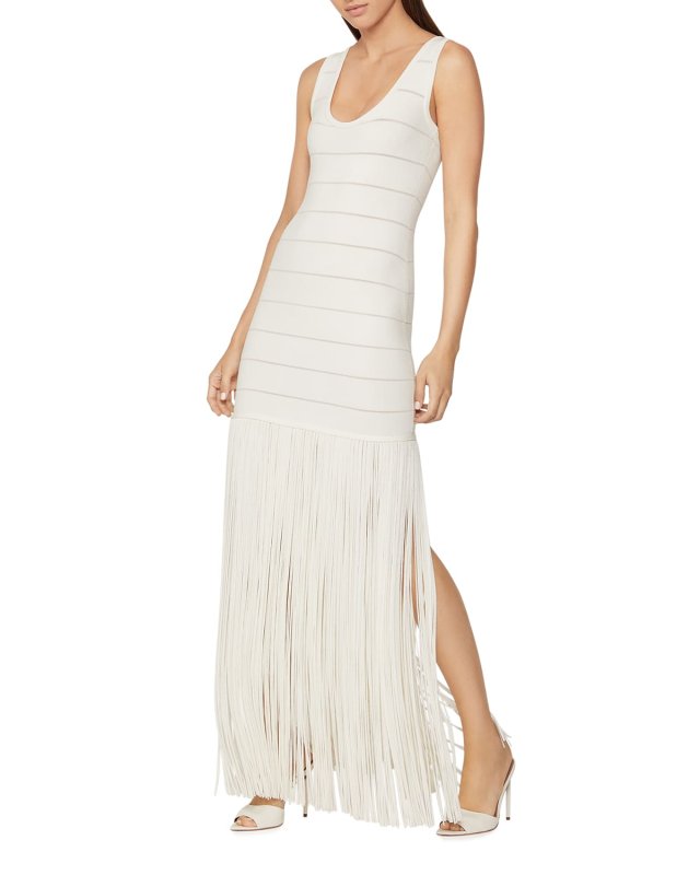 Scoop-Neck Fringe Dress